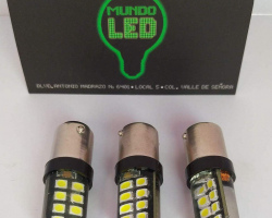 1156 12 LED´S BLANCO CON SILICON 12 VOLTS 1 POLO