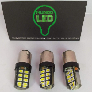 1156 12 LED´S BLANCO CON SILICON 12 VOLTS 1 POLO