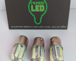 1157 48 LED´S BLANCO CON SILICON 12 VOLTS 2 POLOS 