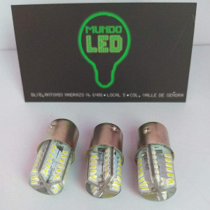 1157 48 LED´S BLANCO CON SILICON 12 VOLTS 2 POLOS 