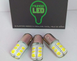 1157 12 LED´S BLANCO CON SILICON 12 VOLTS 2 POLOS