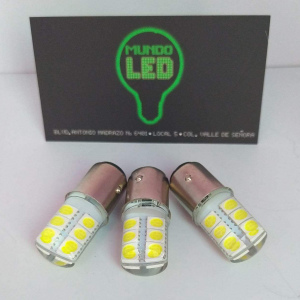 1157 12 LED´S BLANCO CON SILICON 12 VOLTS 2 POLOS